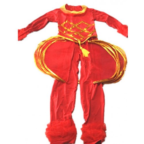 Children chinese folk dance costumes  new year celebration china lantern  stage performance yangko dance dress for girls